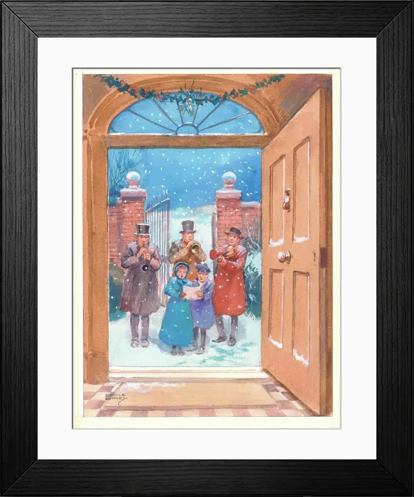 Framed Print : Christmas scene - Carol Singers Framed Print : Christmas scene - Carol Singers