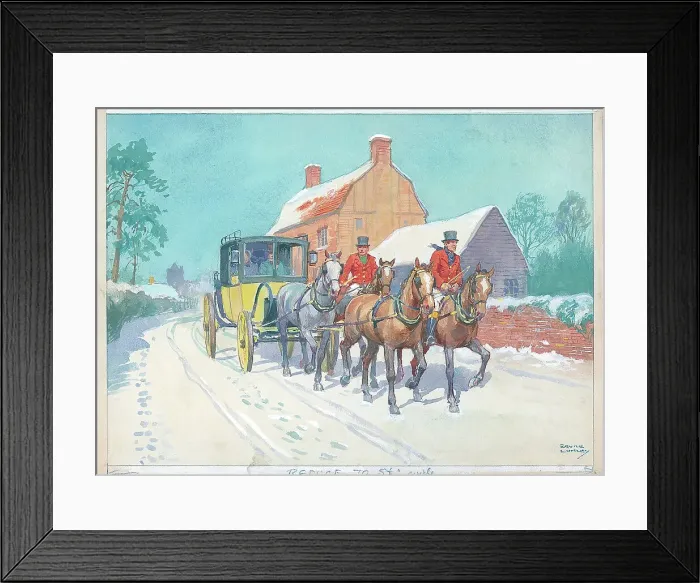 Framed Print : Coaching / winter Framed Print : Coaching / winter