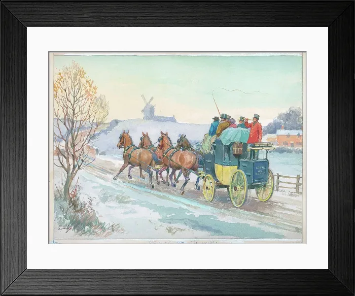 Framed Print : Coaching / winter Framed Print : Coaching / winter