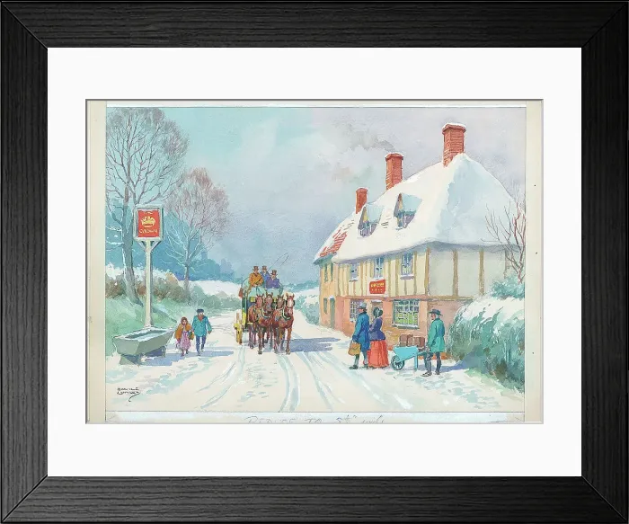 Framed Print : Coaching / winter Framed Print : Coaching / winter
