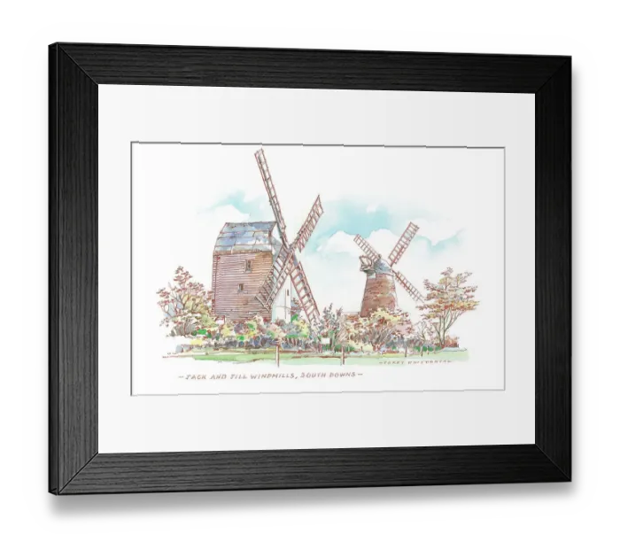 Framed Print : Jack and Jill Windmills, Sussex Framed Print : Jack and Jill Windmills, Sussex