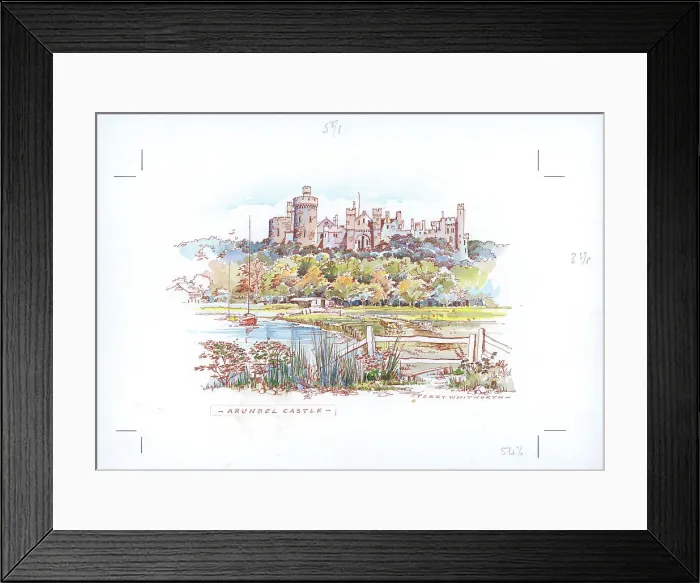 Framed Print : Arundel Castle Landscape scene England Watercolour Framed Print : Arundel Castle Landscape scene England Watercolour