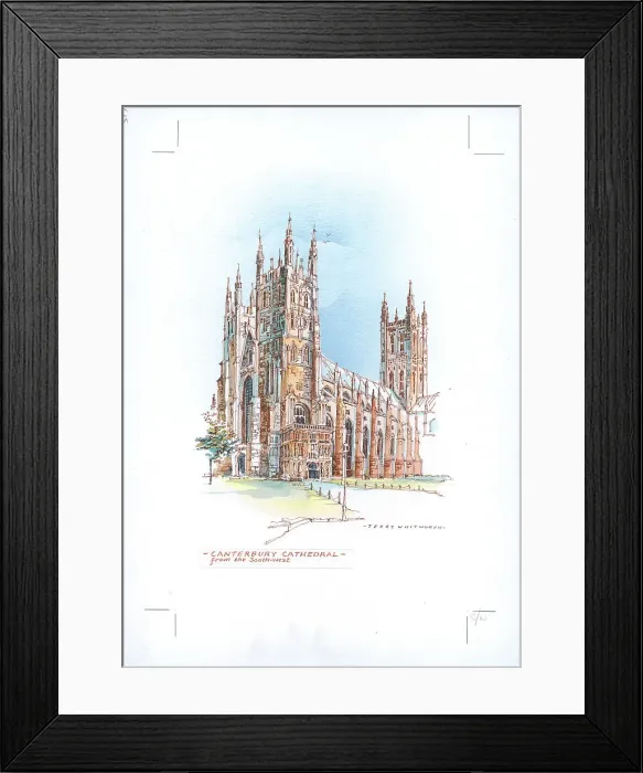 Framed Print : Canterbury Cathedral from the south-west Framed Print : Canterbury Cathedral from the south-west