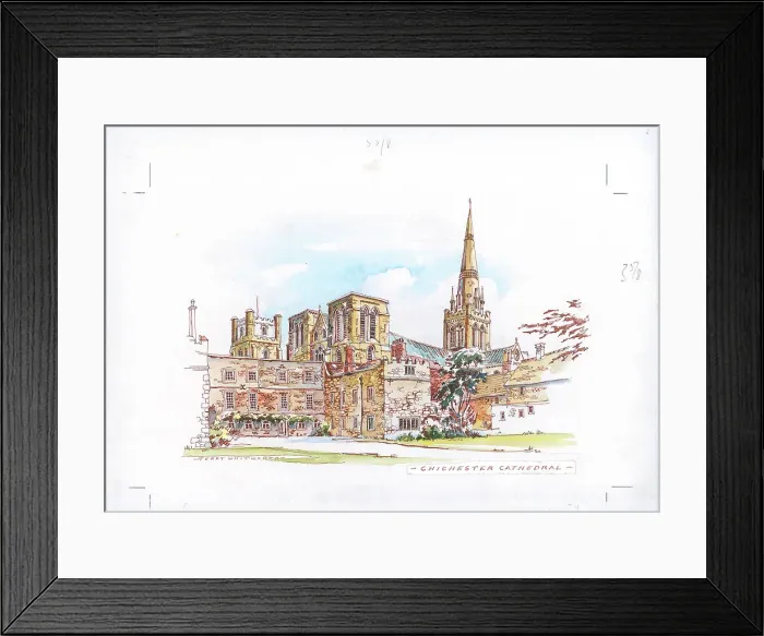 Framed Print : Chichester Cathedral Landscape scene England Framed Print : Chichester Cathedral Landscape scene England