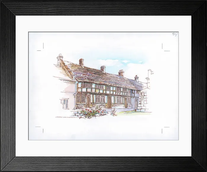 Framed Print : Cottages at Cerne Abbas Framed Print : Cottages at Cerne Abbas