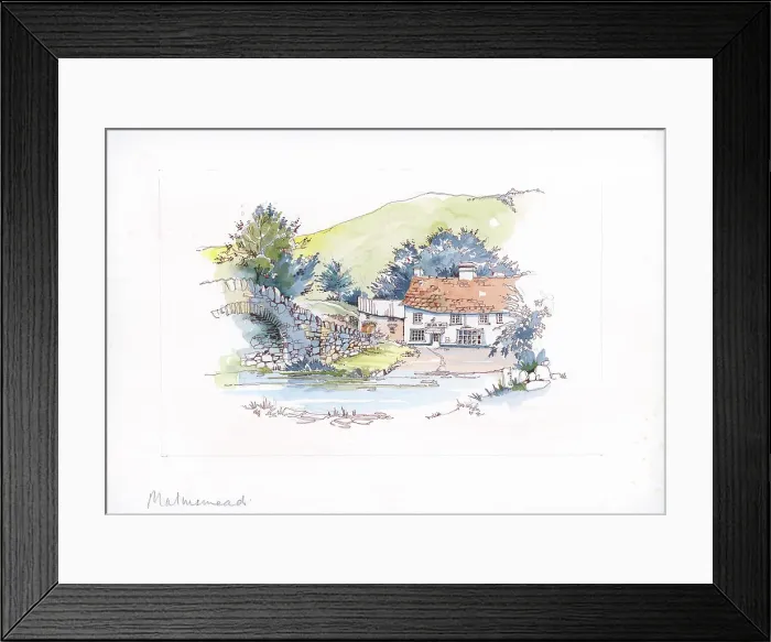 Framed Print : Malmsmead Farm and Bridge Framed Print : Malmsmead Farm and Bridge