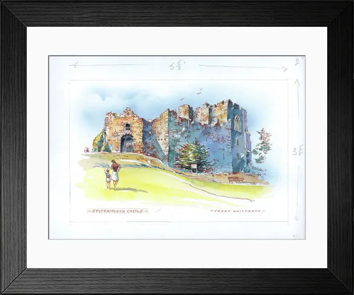 Framed Print : Oystermouth Castle Framed Print : Oystermouth Castle