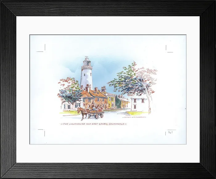 Framed Print : The Lighthouse and East Green, Southwold Framed Print : The Lighthouse and East Green, Southwold
