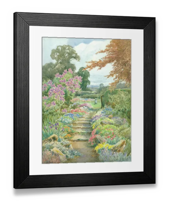 Framed Print : Garden Scene Framed Print : Garden Scene