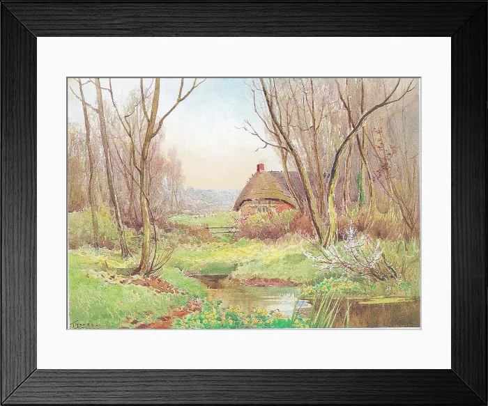 Framed Print : Cottage and Meadow Framed Print : Cottage and Meadow