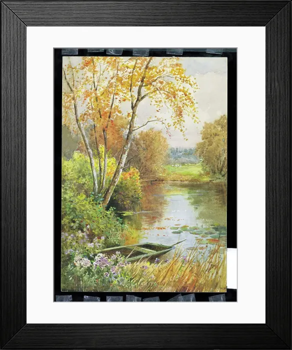 Framed Print : Punt and Lake scene