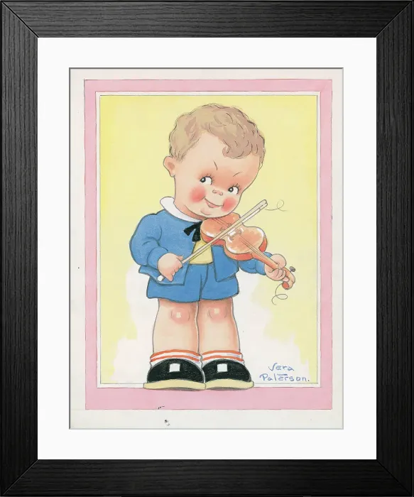 Framed Print : Children playing - domestic settings - humorous card Framed Print : Children playing - domestic settings - humorous card