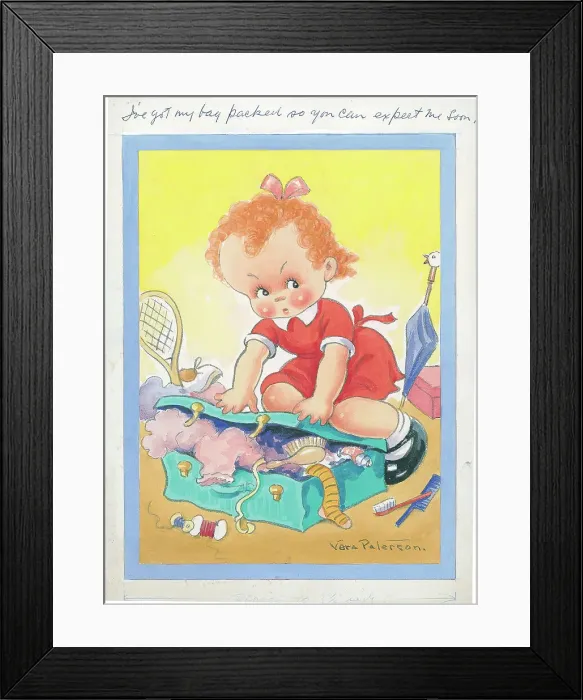 Framed Print : Children playing - domestic settings - humorous card Framed Print : Children playing - domestic settings - humorous card