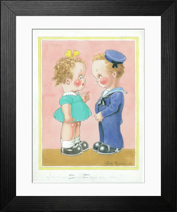 Framed Print : Children playing - domestic settings - humorous card Framed Print : Children playing - domestic settings - humorous card