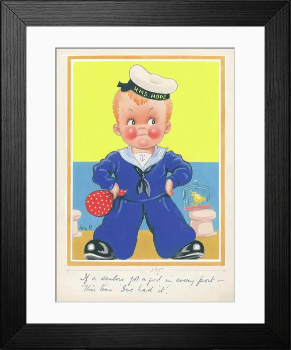 Framed Print : Children playing - domestic settings - humorous card Framed Print : Children playing - domestic settings - humorous card