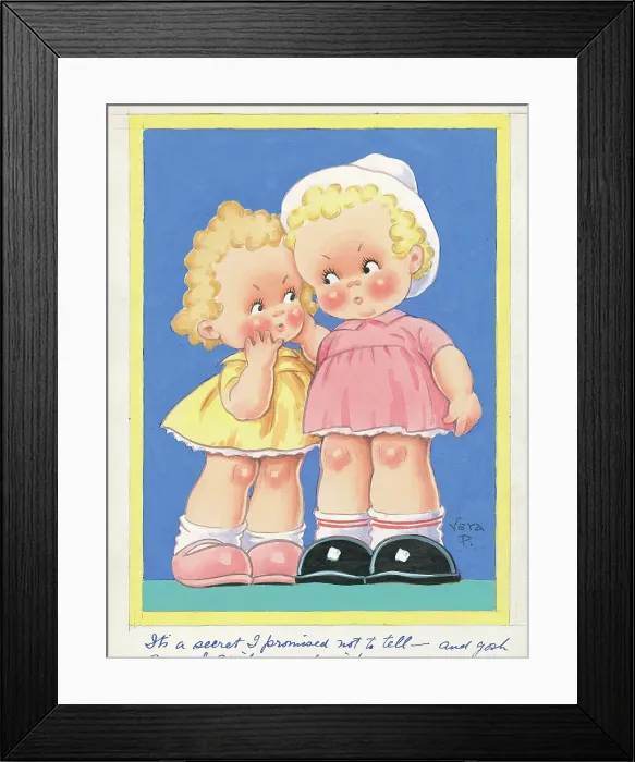 Framed Print : Children playing - domestic settings - humorous card Framed Print : Children playing - domestic settings - humorous card