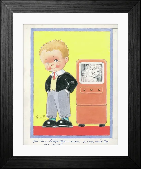 Framed Print : Children playing - domestic settings - humorous card