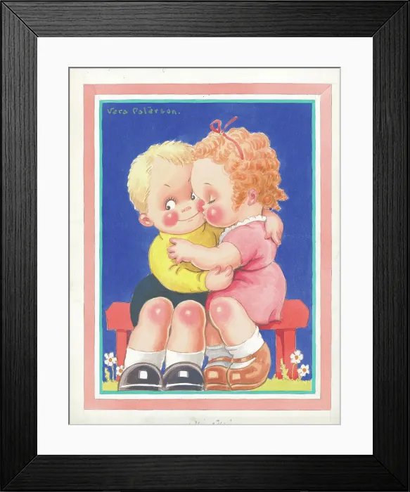 Framed Print : Children playing - domestic settings - humorous card Framed Print : Children playing - domestic settings - humorous card