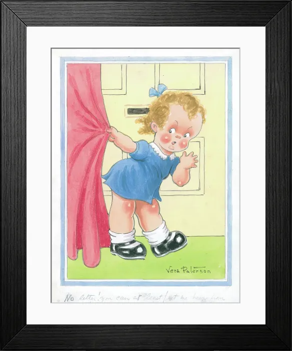 Framed Print : Children playing - domestic settings - humorous card Framed Print : Children playing - domestic settings - humorous card