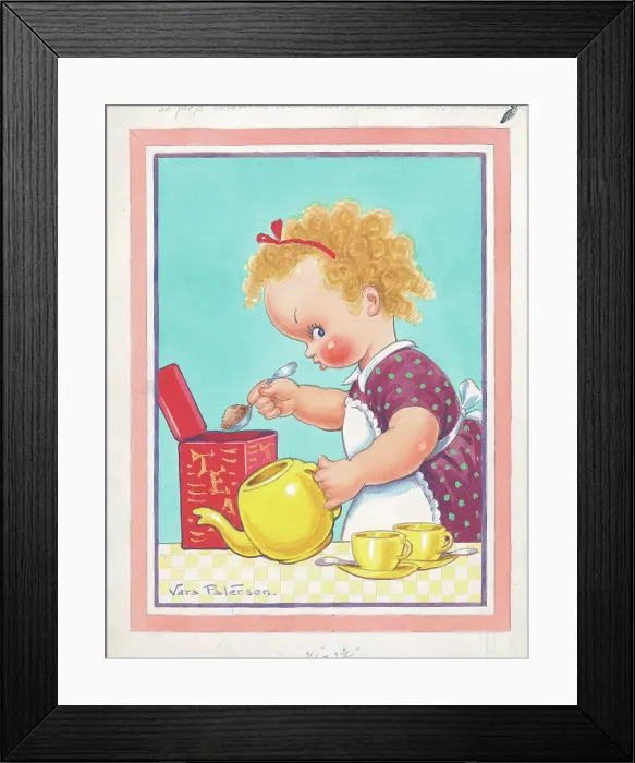 Framed Print : Children playing - domestic settings - humorous card Framed Print : Children playing - domestic settings - humorous card