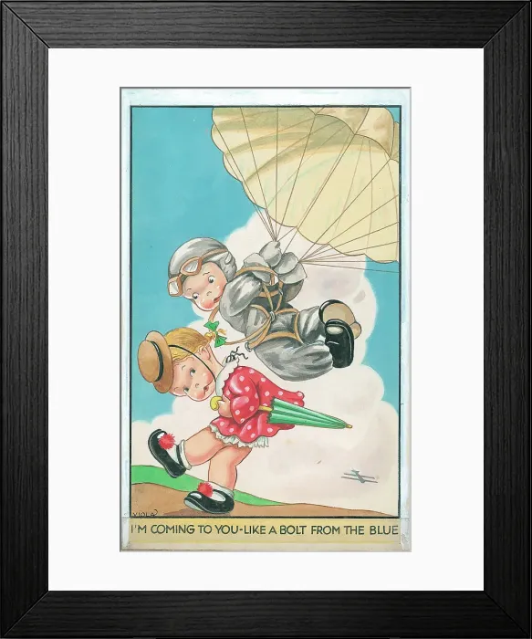Framed Print : Children playing - domestic settings - humorous card Framed Print : Children playing - domestic settings - humorous card