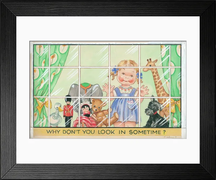 Framed Print : Children playing - domestic settings - humorous card Framed Print : Children playing - domestic settings - humorous card