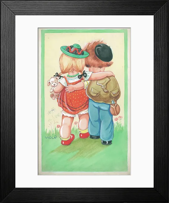 Framed Print : Children playing - domestic settings - humorous card Framed Print : Children playing - domestic settings - humorous card