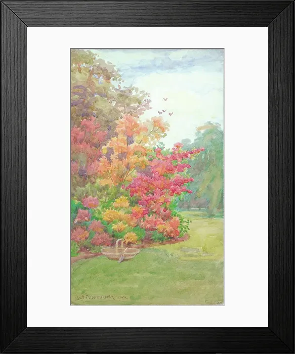 Framed Print : Kew Gardens London Garden Flowers Watercolour Framed Print : Kew Gardens London Garden Flowers Watercolour