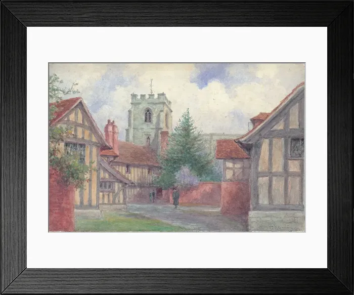 Framed Print : Grammar School, The Quad, Stratford-upon-Avon Framed Print : Grammar School, The Quad, Stratford-upon-Avon