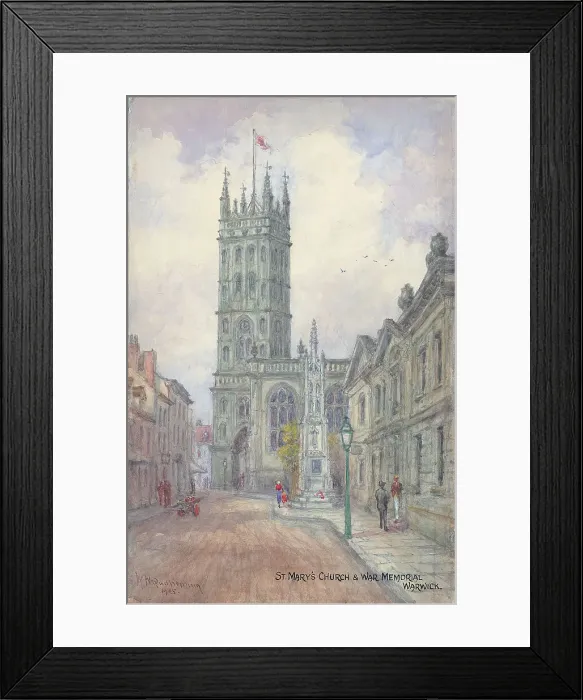 Framed Print : St. Mary's Church and war memorial, Warwick Framed Print : St. Mary's Church and war memorial, Warwick