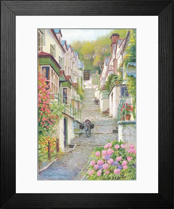 Framed Print : Up-a-Long, Rose Cottage, Down-a-Long, from a painting Framed Print : Up-a-Long, Rose Cottage, Down-a-Long, from a painting