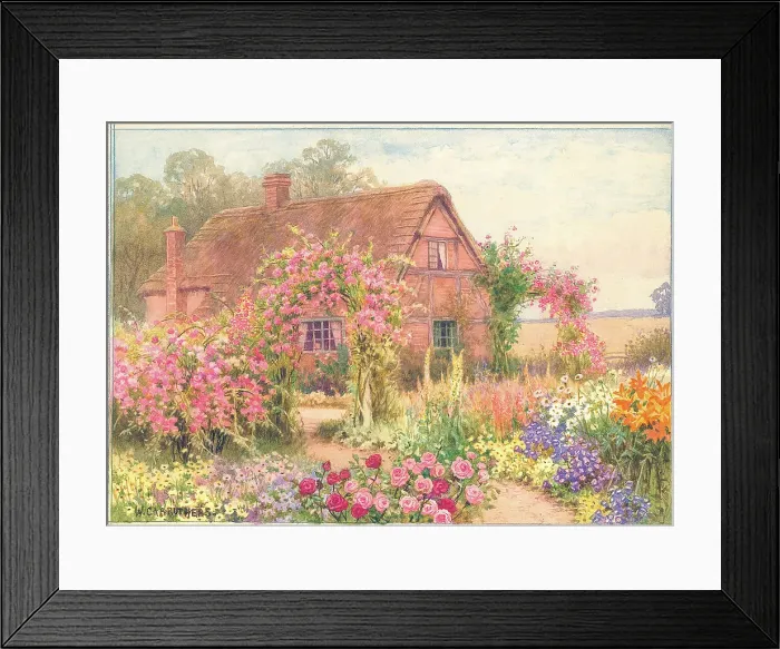 Framed Print : Old cottage and garden at Ashow, near Kenilworth Framed Print : Old cottage and garden at Ashow, near Kenilworth