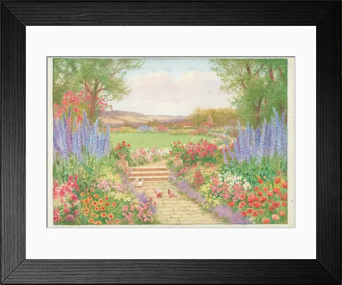 Framed Print : Garden Scene Framed Print : Garden Scene
