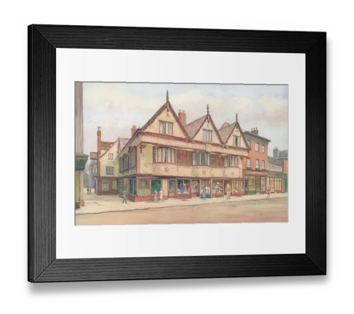 Framed Print : Old Houses and Cake Shop Banbury Cotswolds Landscape Framed Print : Old Houses and Cake Shop Banbury Cotswolds Landscape