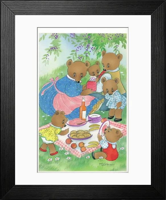 Framed Print : Family of Bears in domestic setting Framed Print : Family of Bears in domestic setting