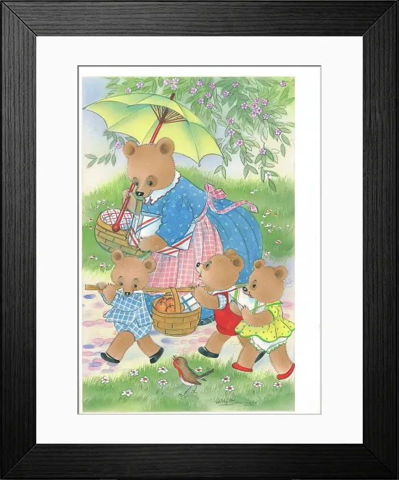 Framed Print : Family of Bears in domestic setting Framed Print : Family of Bears in domestic setting