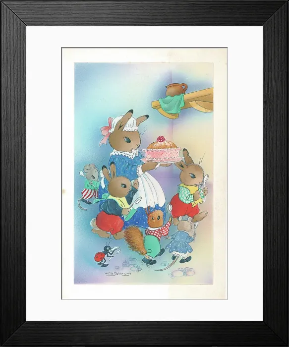 Framed Print : Family of Rabbits (Bunnies) in domestic setting Framed Print : Family of Rabbits (Bunnies) in domestic setting