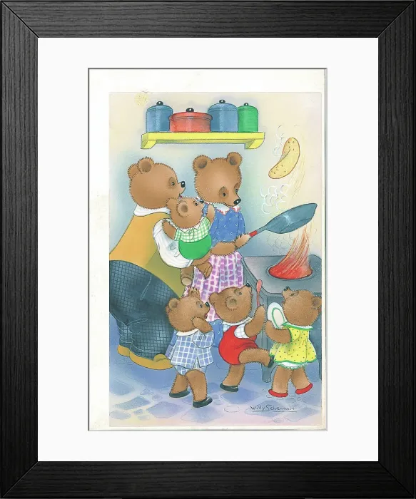 Framed Print : Family of Bears in domestic setting Framed Print : Family of Bears in domestic setting