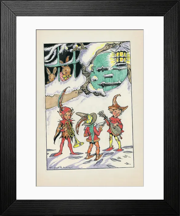 Framed Print : Pixies carol singing Framed Print : Pixies carol singing