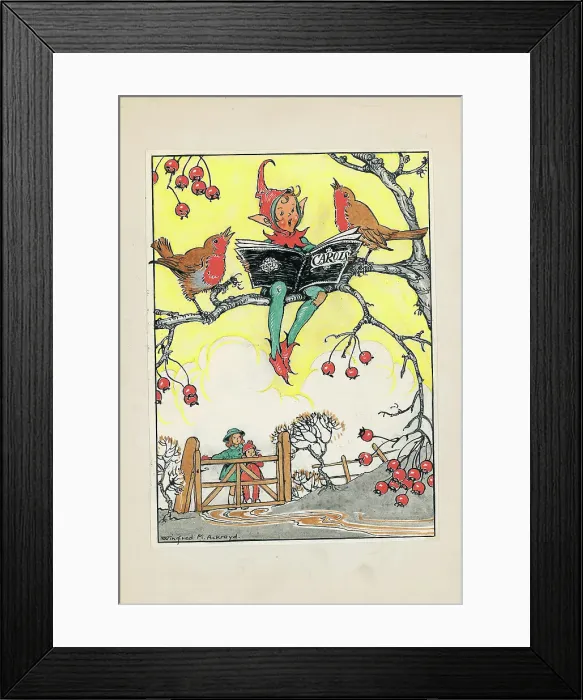 Framed Print : Pixies carol singing Framed Print : Pixies carol singing