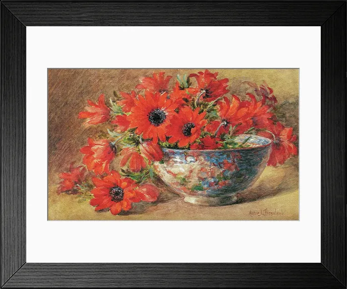 Framed Print : Bowl of Red Poppies Framed Print : Bowl of Red Poppies