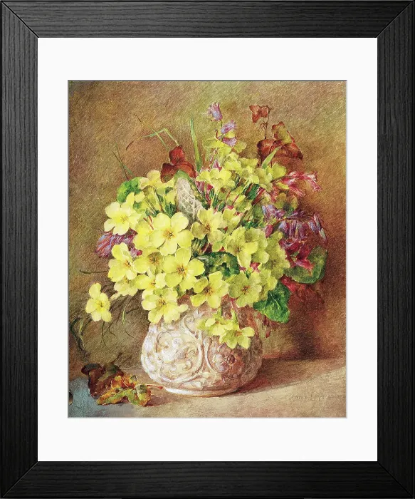 Framed Print : Vase of Primroses Framed Print : Vase of Primroses