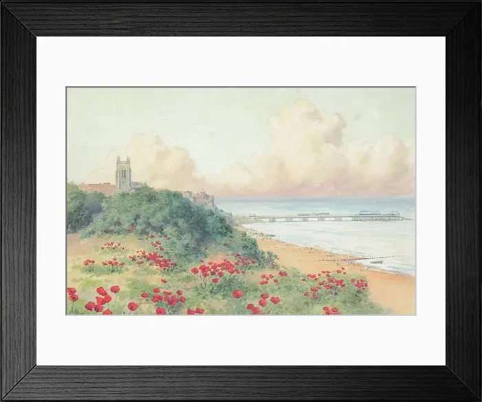 Framed Print : Cromer, Norfolk - View toward Town, Church and Pier Framed Print : Cromer, Norfolk - View toward Town, Church and Pier