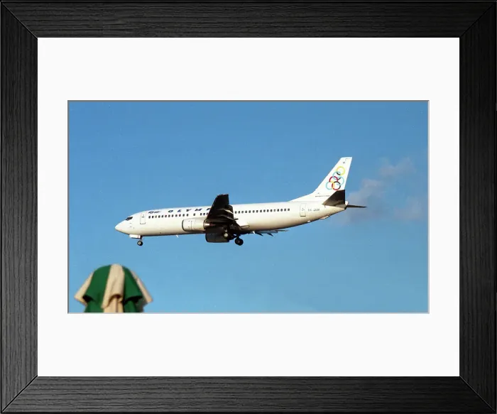 Framed Print : Boeing 737-4Q8 SX-BKM Framed Print : Boeing 737-4Q8 SX-BKM