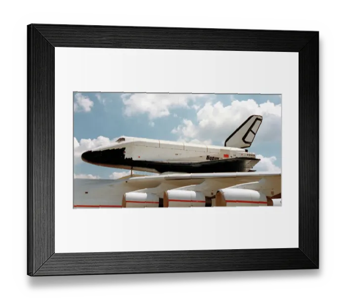 Framed Print : Buran space shuttle sat on the An-225 Mriya Framed Print : Buran space shuttle sat on the An-225 Mriya