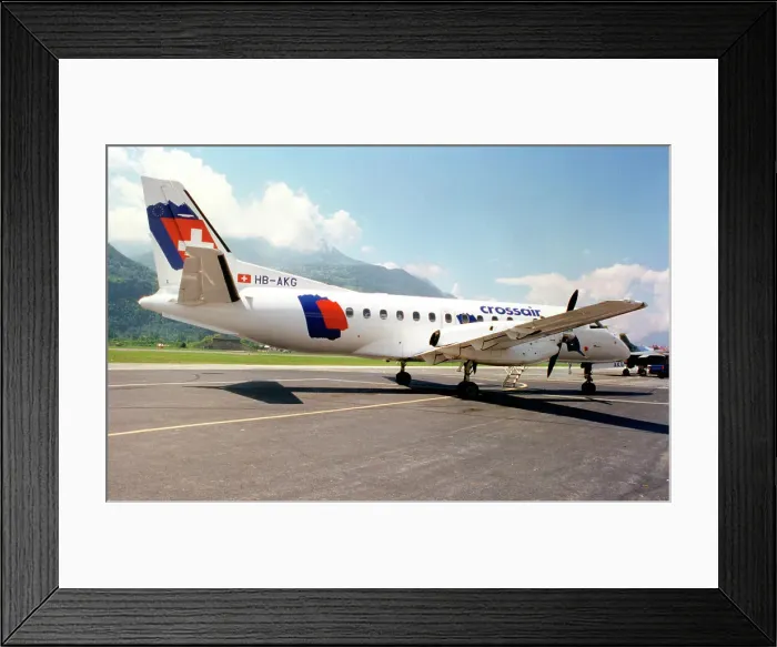 Framed Print : Saab 340B HB-AKG Framed Print : Saab 340B HB-AKG