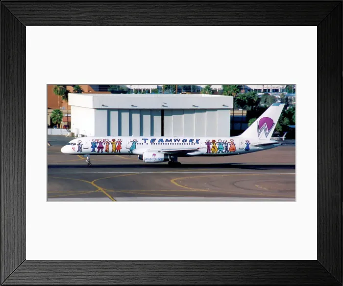 Framed Print : Boeing 757-2S7 N902AW Teamwork Framed Print : Boeing 757-2S7 N902AW Teamwork