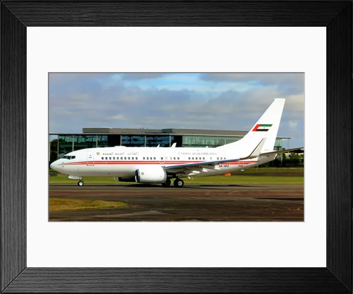 Framed Print : Boeing 737-BBJ A6-HRS Framed Print : Boeing 737-BBJ A6-HRS