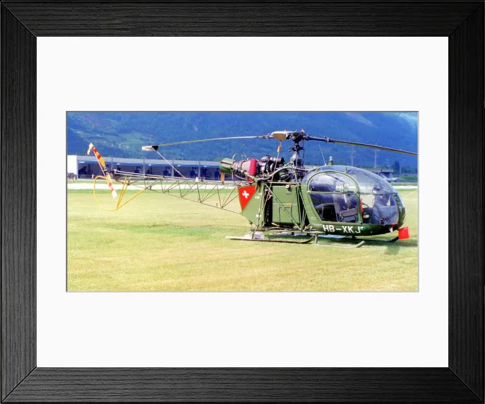 Framed Print : Aerospatiale SE3130 Alouette II HB-XKJ Framed Print : Aerospatiale SE3130 Alouette II HB-XKJ
