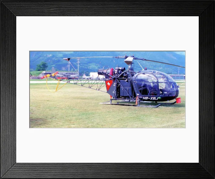 Framed Print : Aerospatiale SE3130 Alouette II HB-XBJ Framed Print : Aerospatiale SE3130 Alouette II HB-XBJ